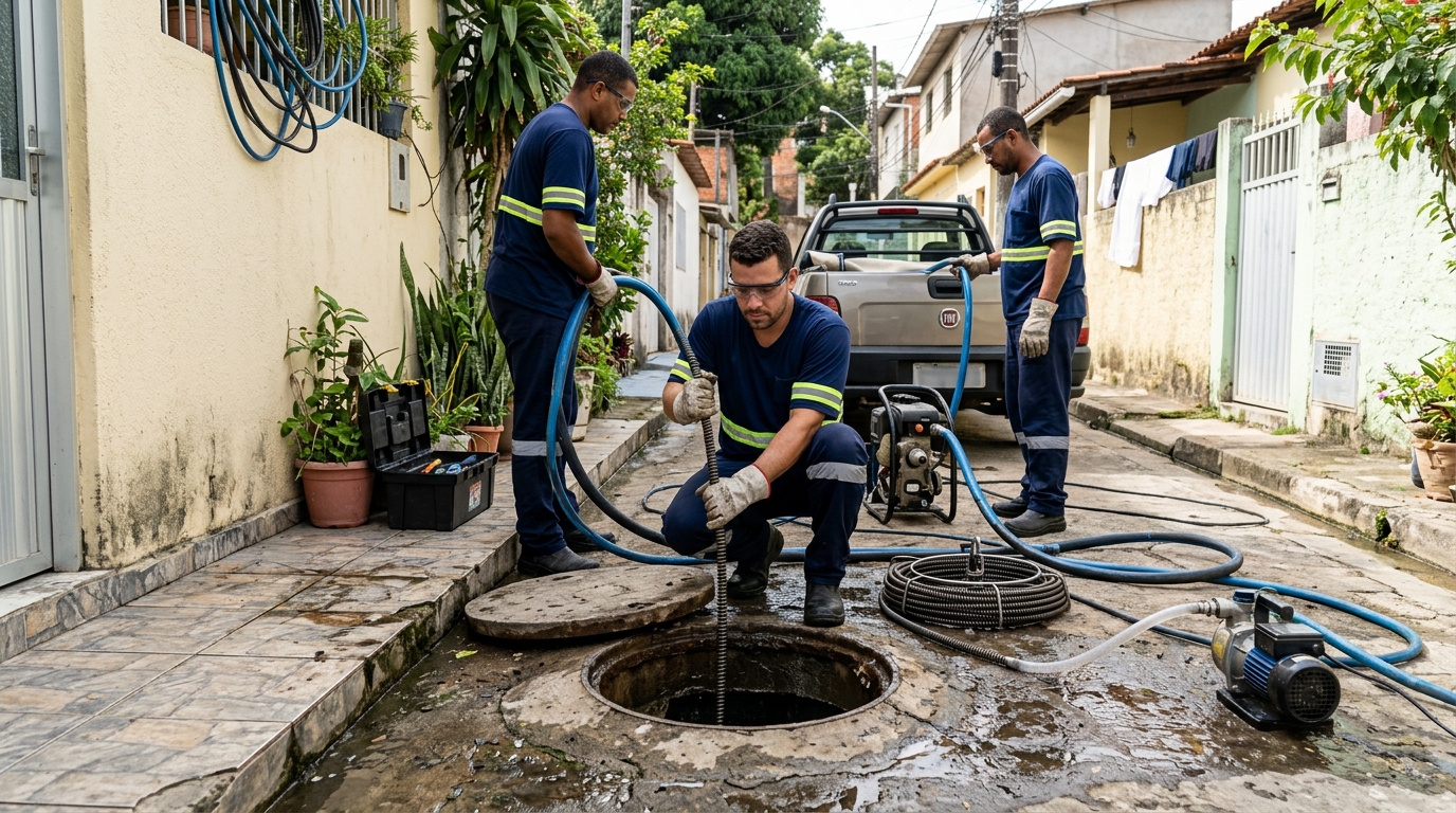 Desentupimento de esgoto com hidrojateamento em Recife-PE