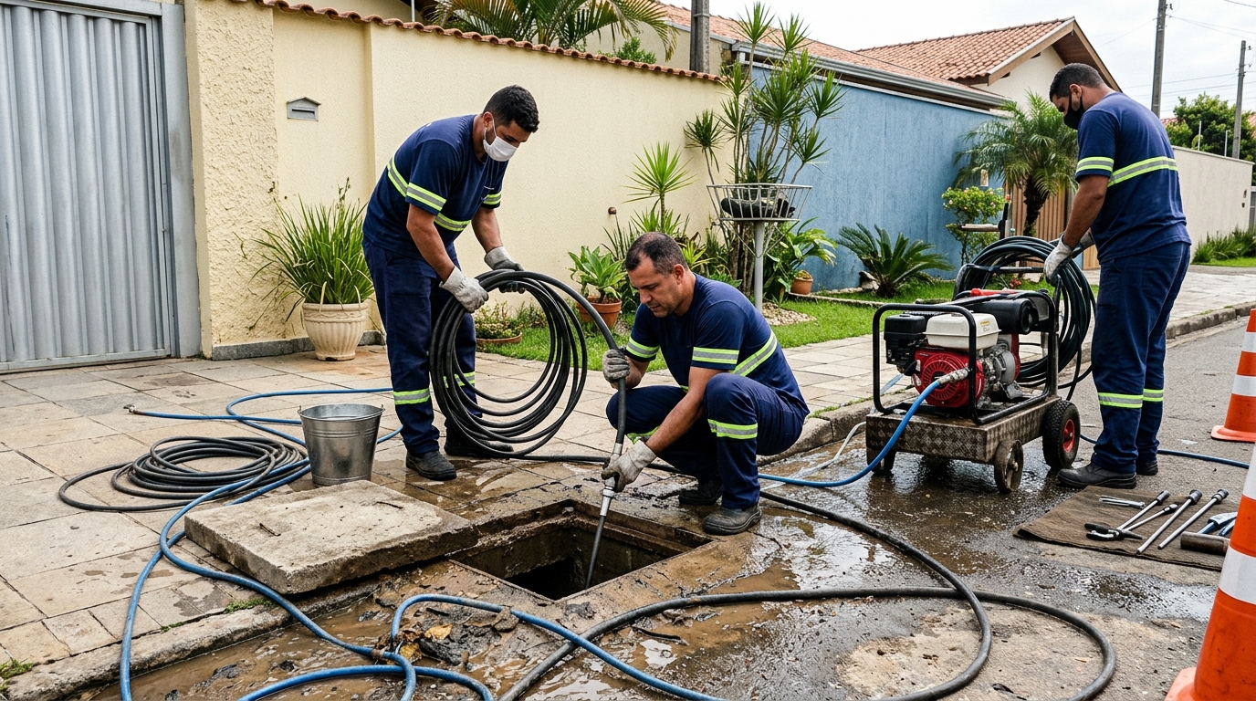 Desentupimento de esgoto residencial em Recife-PE