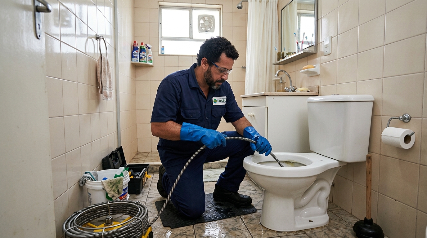 Desentupimento de vaso com equipamento em Recife-PE