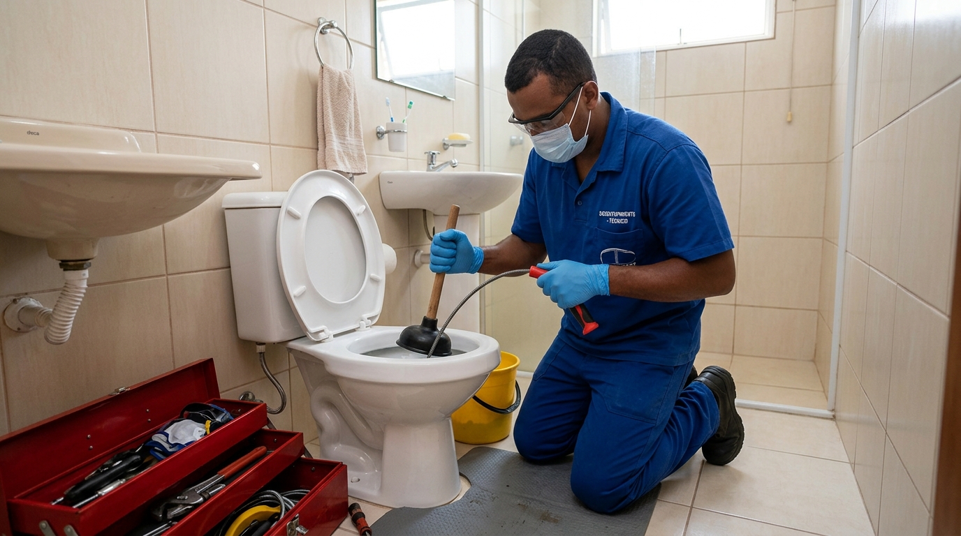 Desentupimento de vaso profissional em Recife-PE