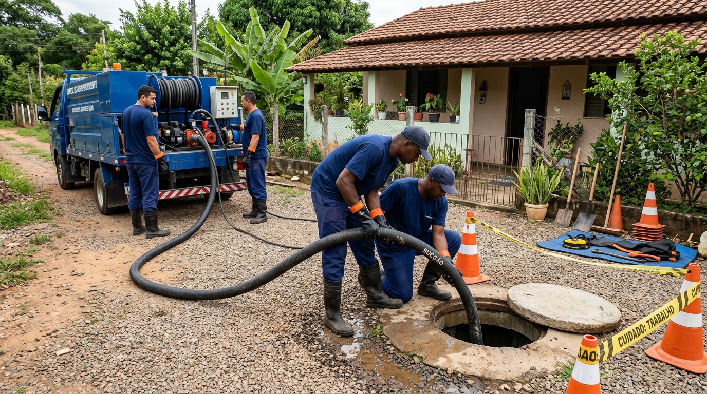Equipe de desentupimento de fossa em Recife-PE