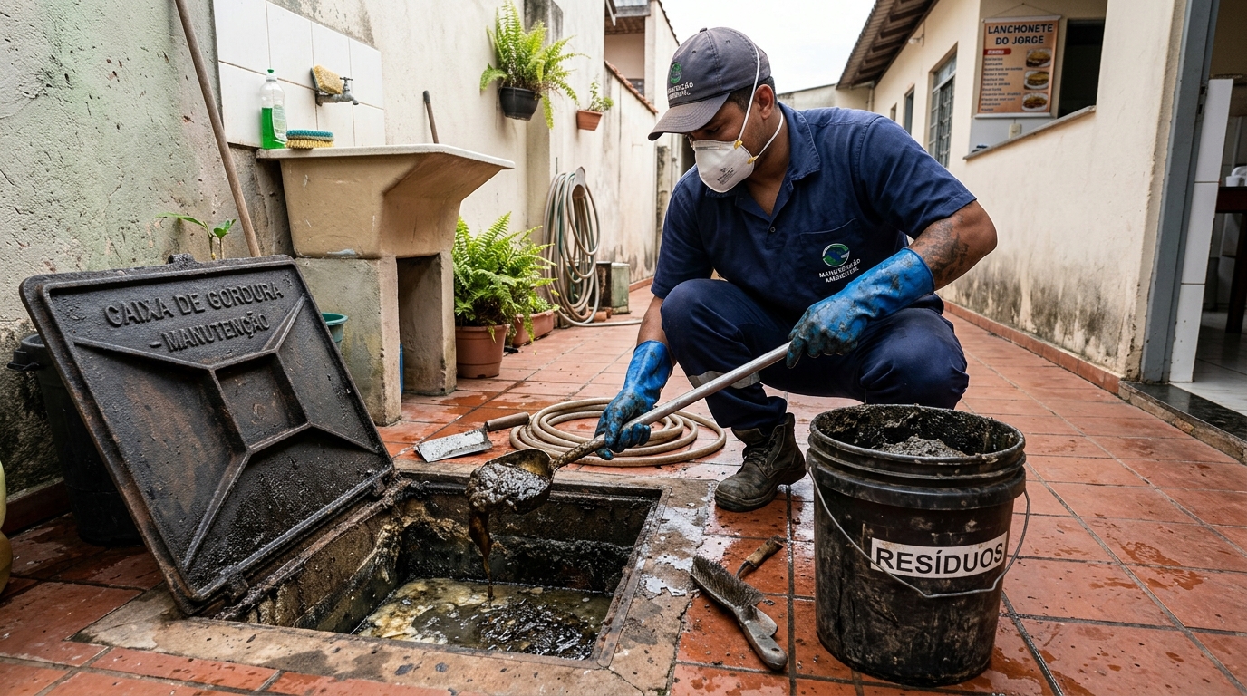 Remoção de lodo de caixa de gordura em Recife-PE